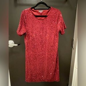 Red sequin dress, size large